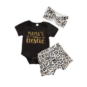 New MAMA'S BESTIE Bodysuit & Leopard Short Set!